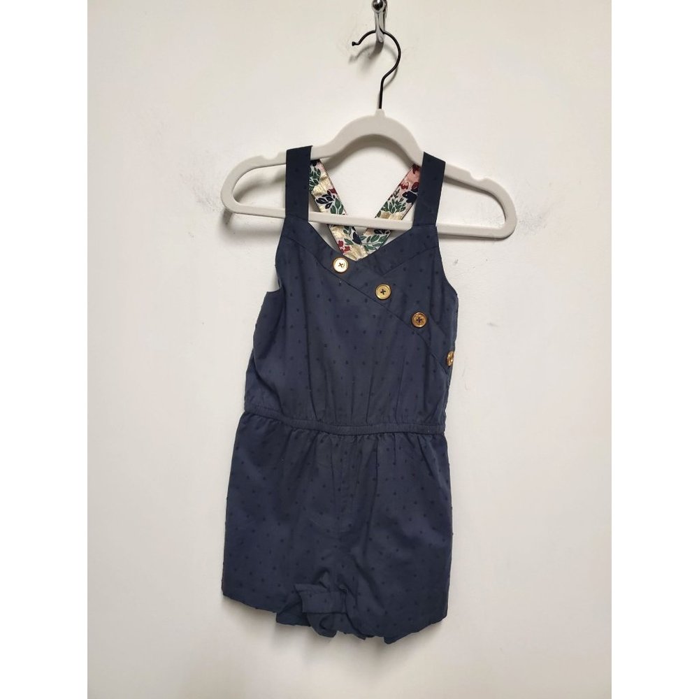 Tommy Bahama Kids Baby Girl Swiss Dot Romper 4yrs Charcoal Blue
